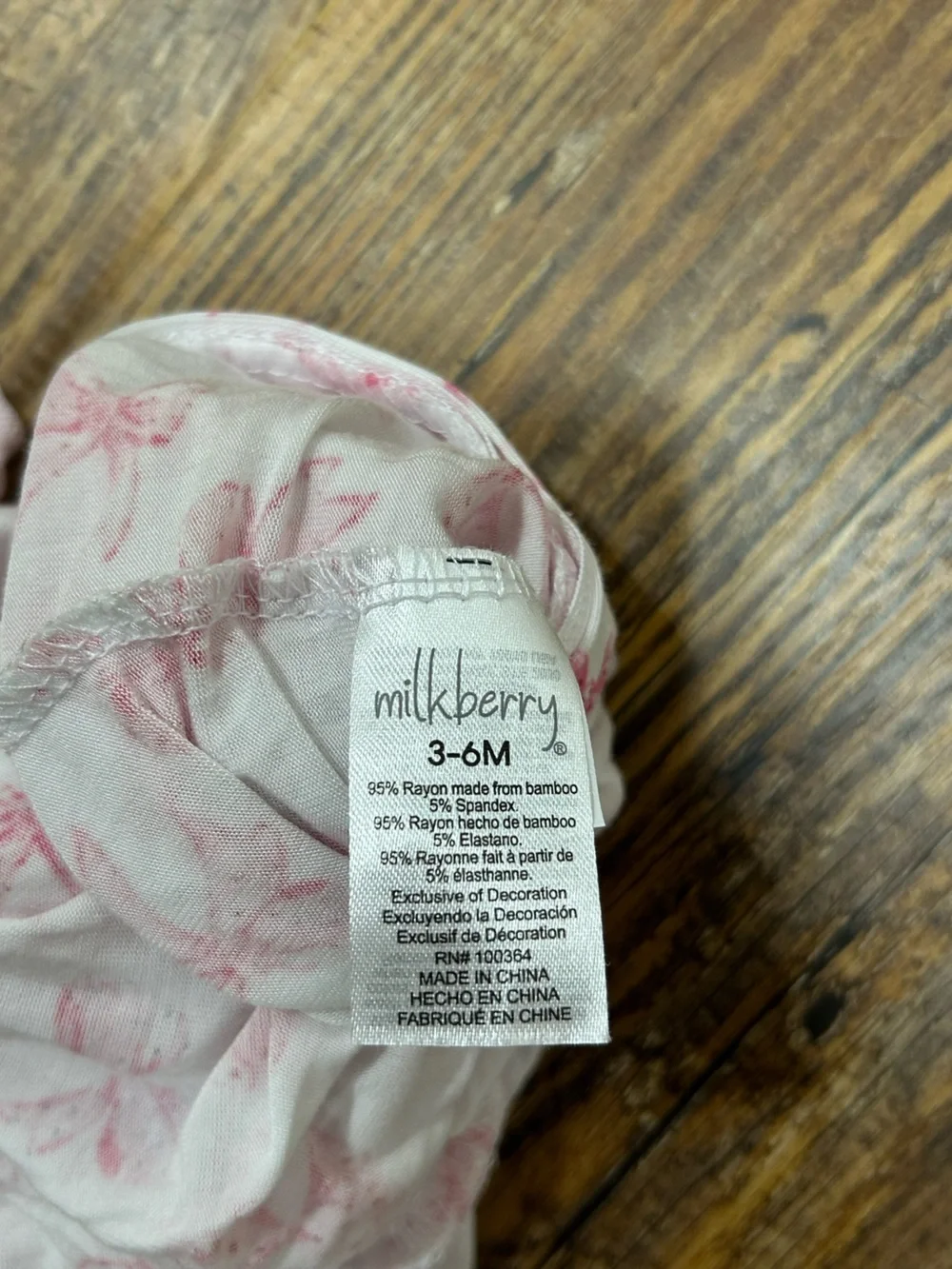 🎀Milkberry Bamboo Pink Bows Ruffle Footed Sleeper Baby Girl Size 3-6 Months 🎀
